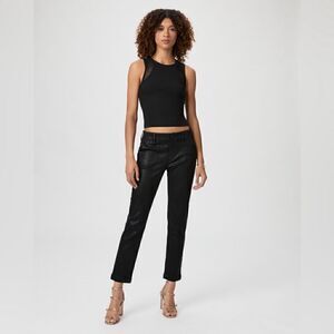 PAIGE Mayslie Straight Ankle - Black Fog Luxe Coating NWT size 24